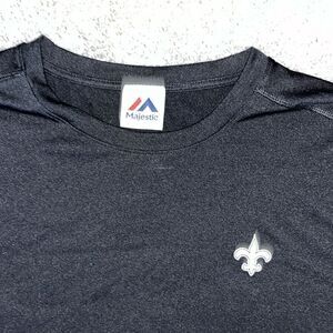 New Polyester black mens New Orleans Saints NFL majestic work out t shirt XL